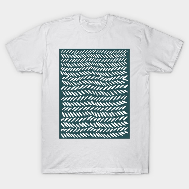 Knitting pattern - white on teal T-Shirt by wackapacka